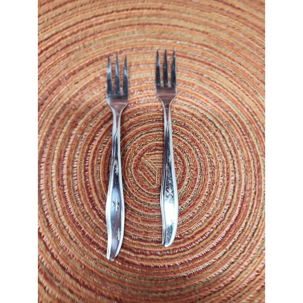 Mar-Crest "Citation" Stainless Steel Cocktail/Oyster Forks Set Of 2 1959 Atomic